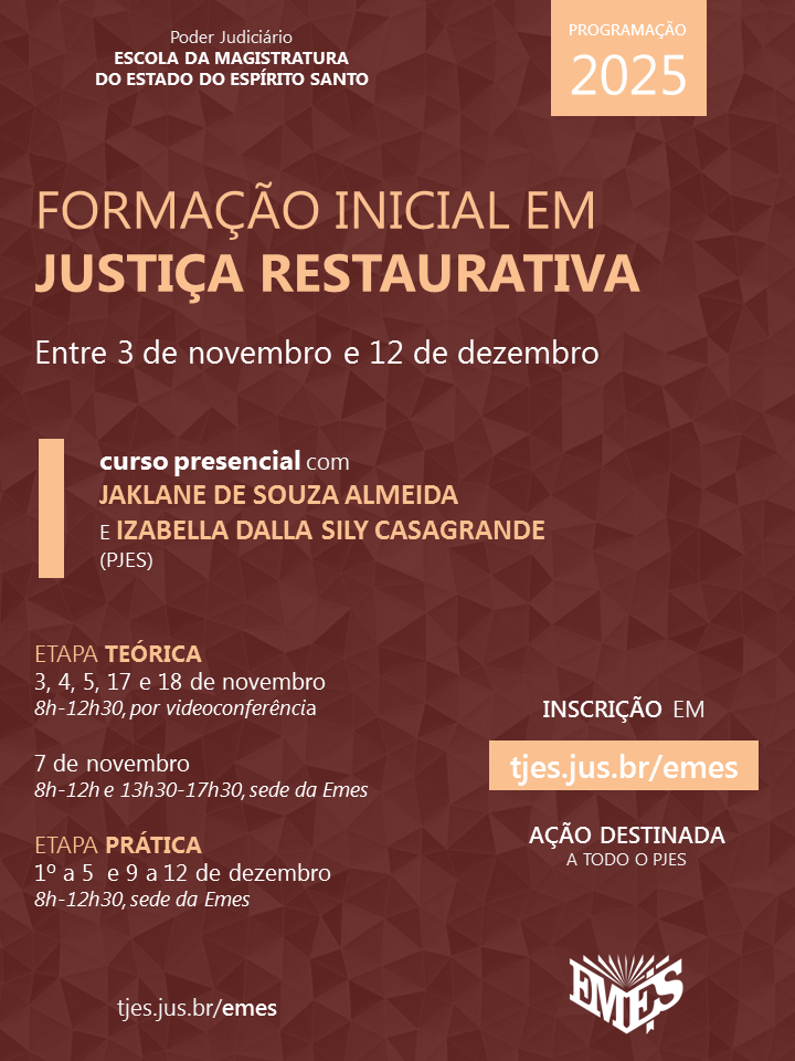 Curso híbrido Formação Inicial  em Justiça Restaurativa