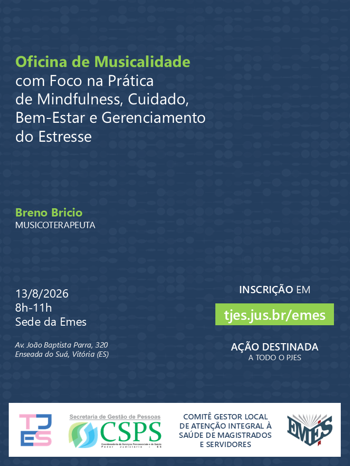Oficina de Musicalidade com Foco na Prática de Mindfulness, Cuidado, Bem-Estar e Gerenciamento do Estresse 