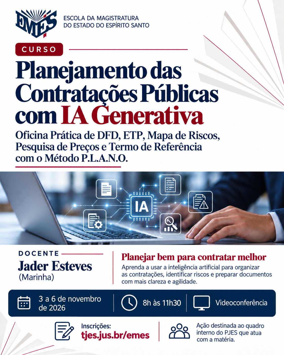 Planejamento das Contratações Públicas com IA Generativa: Oficina Prática de DFD, ETP, Mapa de Riscos, Pesquisa de Preços e Termo de Referência com o Método P.L.A.N.O. 