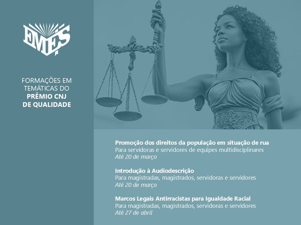 Formações em temáticas do Prêmio CNJ de Qualidade