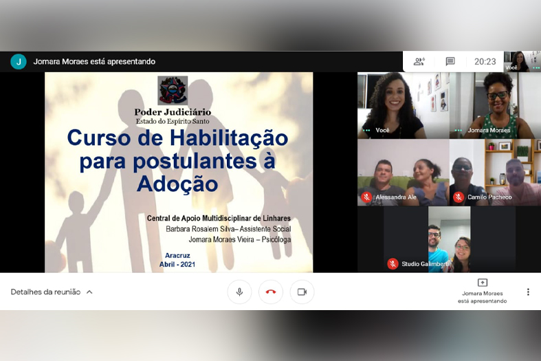 tela do aplicativo de vídeo conferência