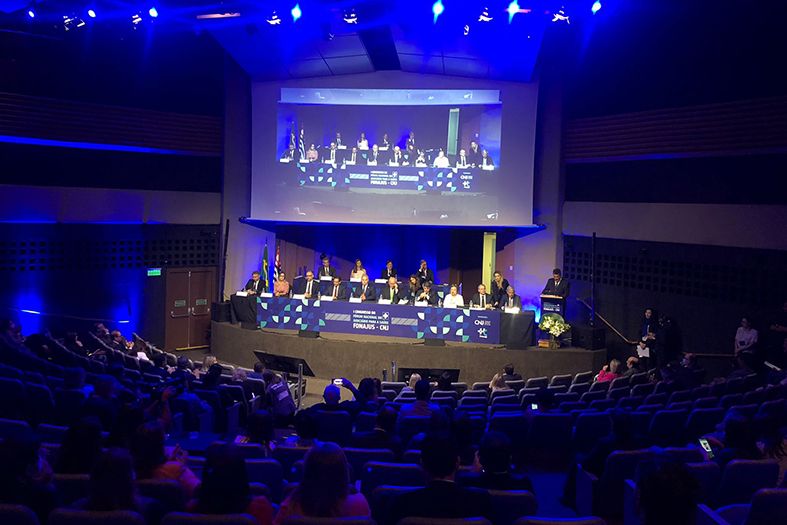 Auditório durante o I Congresso do Fórum Nacional do Judiciário para a Saúde (Fonajus-CNJ), coordenado pelo Conselho Nacional de Justiça (CNJ) e realizado em São Paulo.