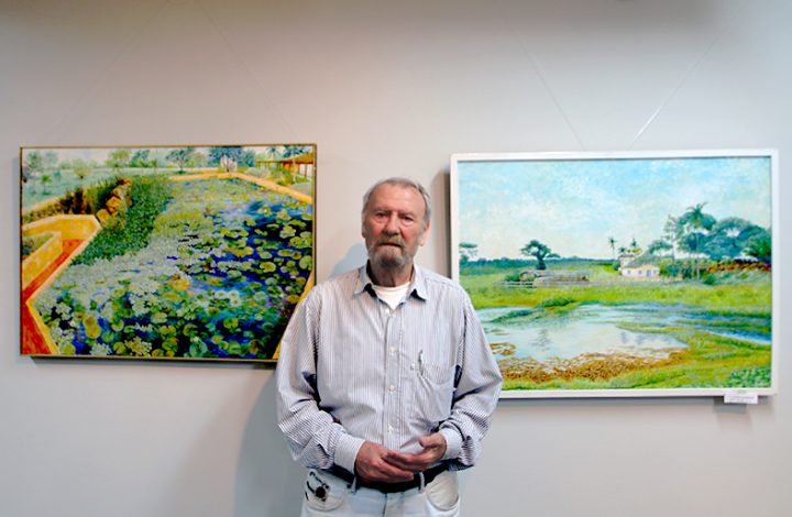 O artista plástico Giani Cepile expõe suas obras no Espaço Cultural do TJES