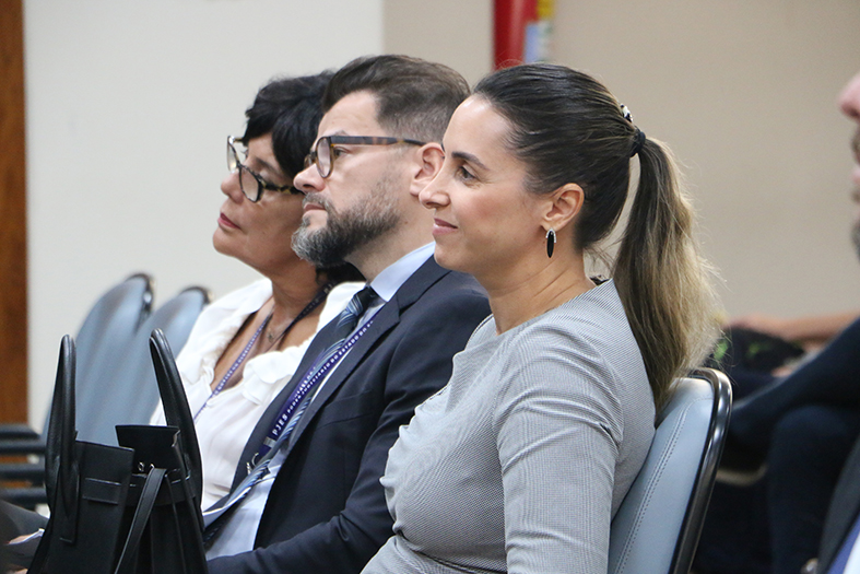 Servidores assistem à sessão do tribunal pleno do TJES.