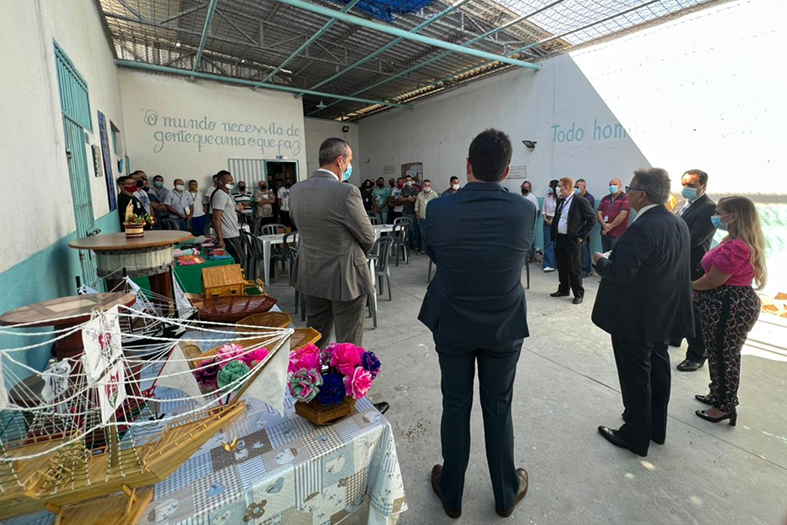 Autoridades do Judiciário capixaba em visita à Apac de Cachoeiro de Itapemirim.