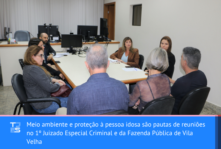 Infrações ambientais e proteção à pessoa idosa são pautas de reuniões no 1º Juizado Especial Criminal e da Fazenda Pública de Vila Velha