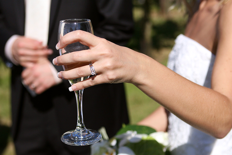 Detalhe de um casamento.