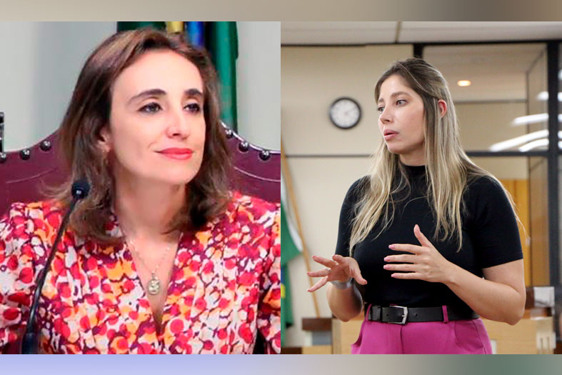 Montagem digital com as fotos de Ana Luiza Reis Silva e Valeria Ferioli Lagrasta, ambas formadoras da Escola Nacional de Formação e Aperfeiçoamento de Magistrados (Enfam).
