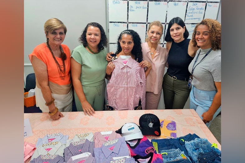 A equipe da Ouvidoria da Mulher do TJES.