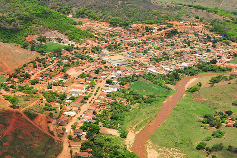 Fotografia aérea do município de Laranja da Terra/ES.