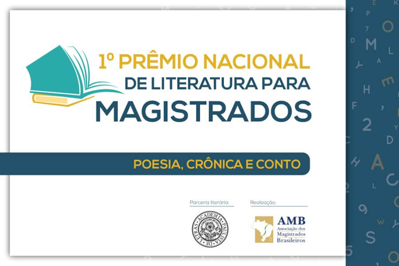 Identidade visual o primeiro prêmio nacional de literatura para magistrados organizado pela associação dos magistrados do brasil.