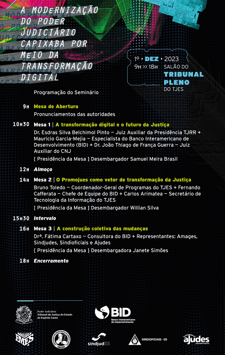 Programação do evento.